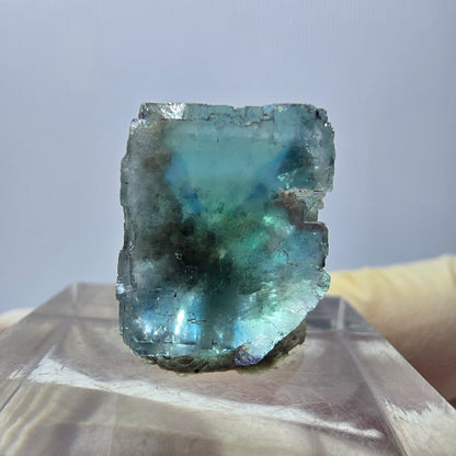Klarer Phantom Fluorit Würfel parkettiert, grün Okorusu, Namibia 16*15*13mm