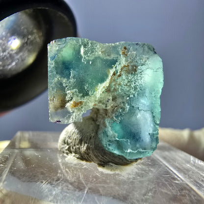 Klarer Phantom Fluorit Würfel parkettiert, grün Okorusu, Namibia 16*15*13mm