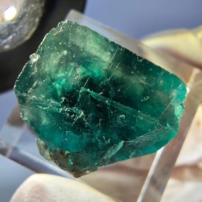 Klarer Phantom Fluorit Würfel parkettiert, grün Okorusu, Namibia 17*16*15mm
