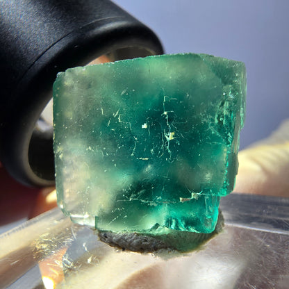 Klarer Phantom Fluorit Würfel parkettiert, grün Okorusu, Namibia 18*16*11mm