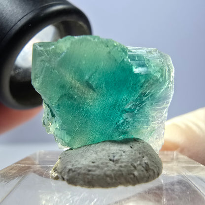 Klarer Phantom Fluorit Würfel parkettiert, grün Okorusu, Namibia 18*16*11mm