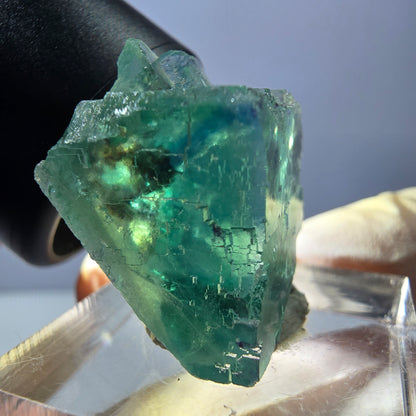 Klarer Phantom Fluorit Würfel parkettiert, grün Okorusu, Namibia 23*19*16mm