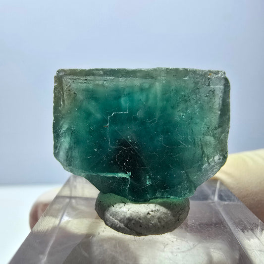 Klarer Phantom Fluorit Würfel parkettiert, grün Okorusu, Namibia 21*18*12mm