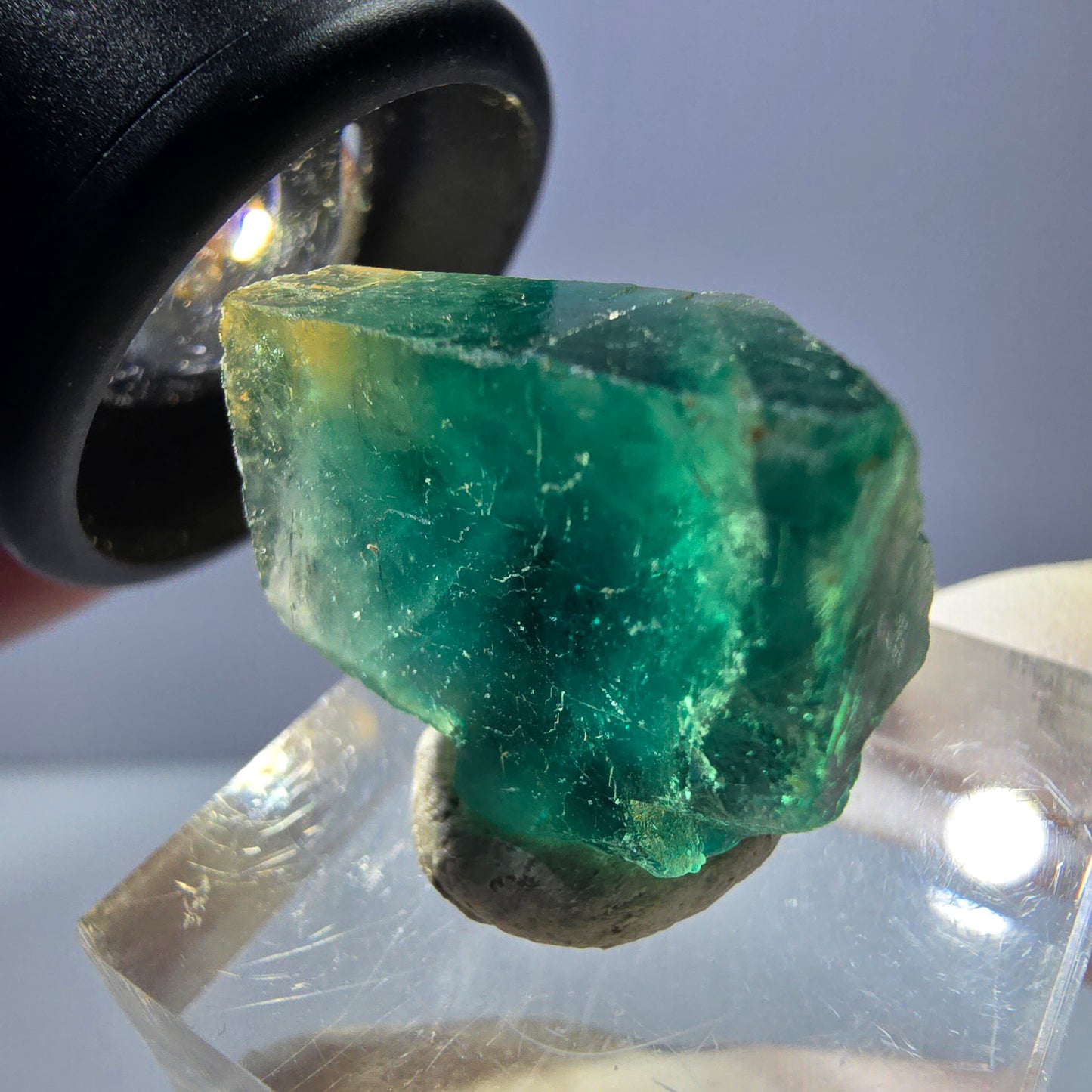Klarer Phantom Fluorit Würfel parkettiert, grün Okorusu, Namibia 21*18*12mm