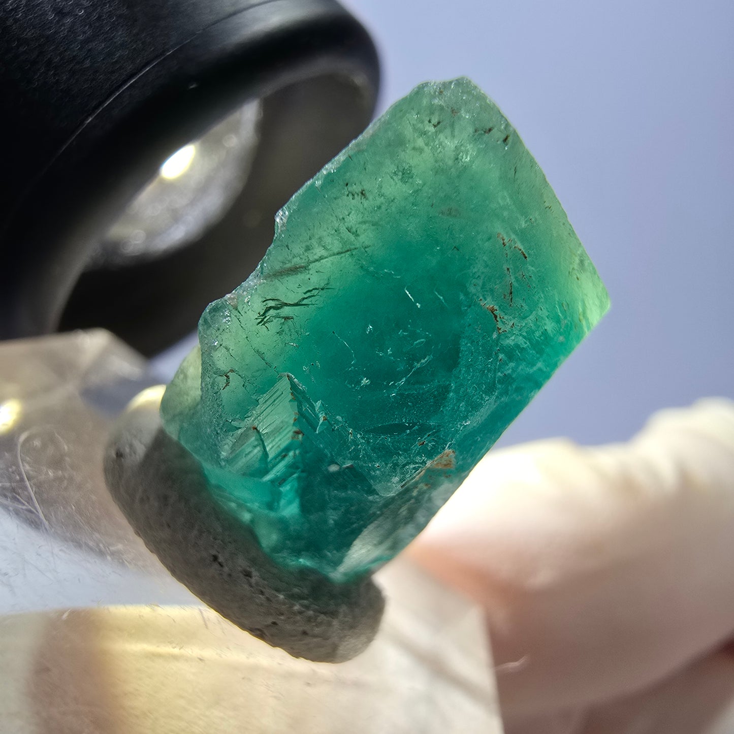 Klarer Phantom Fluorit Würfel parkettiert, grün Okorusu, Namibia 21*18*12mm