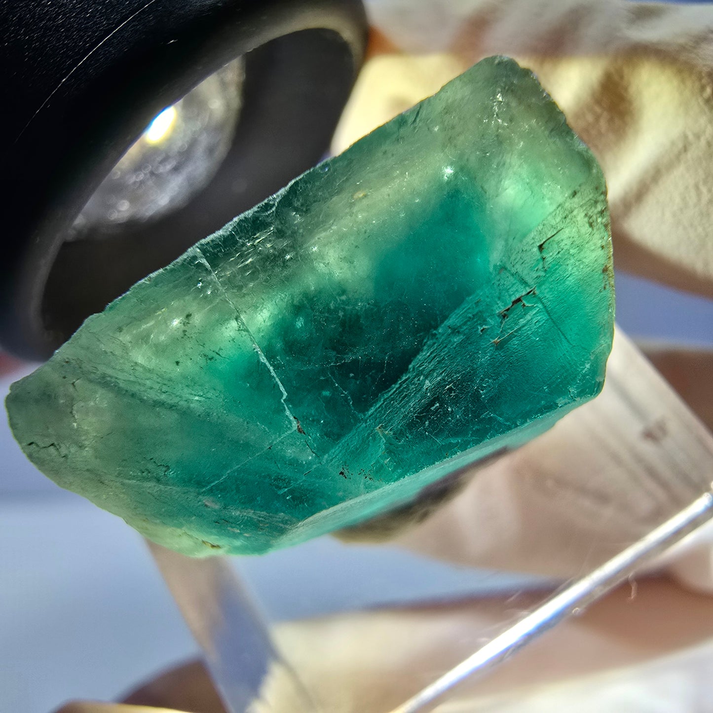 Klarer Phantom Fluorit Würfel parkettiert, grün Okorusu, Namibia 21*18*12mm