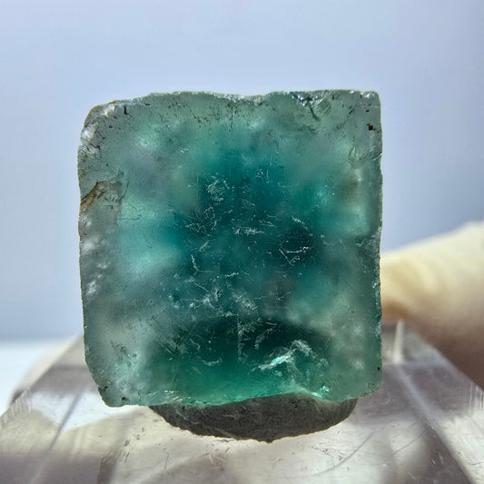 Klarer Phantom Fluorit Würfel parkettiert, grün Okorusu, Namibia 16*16*12mm