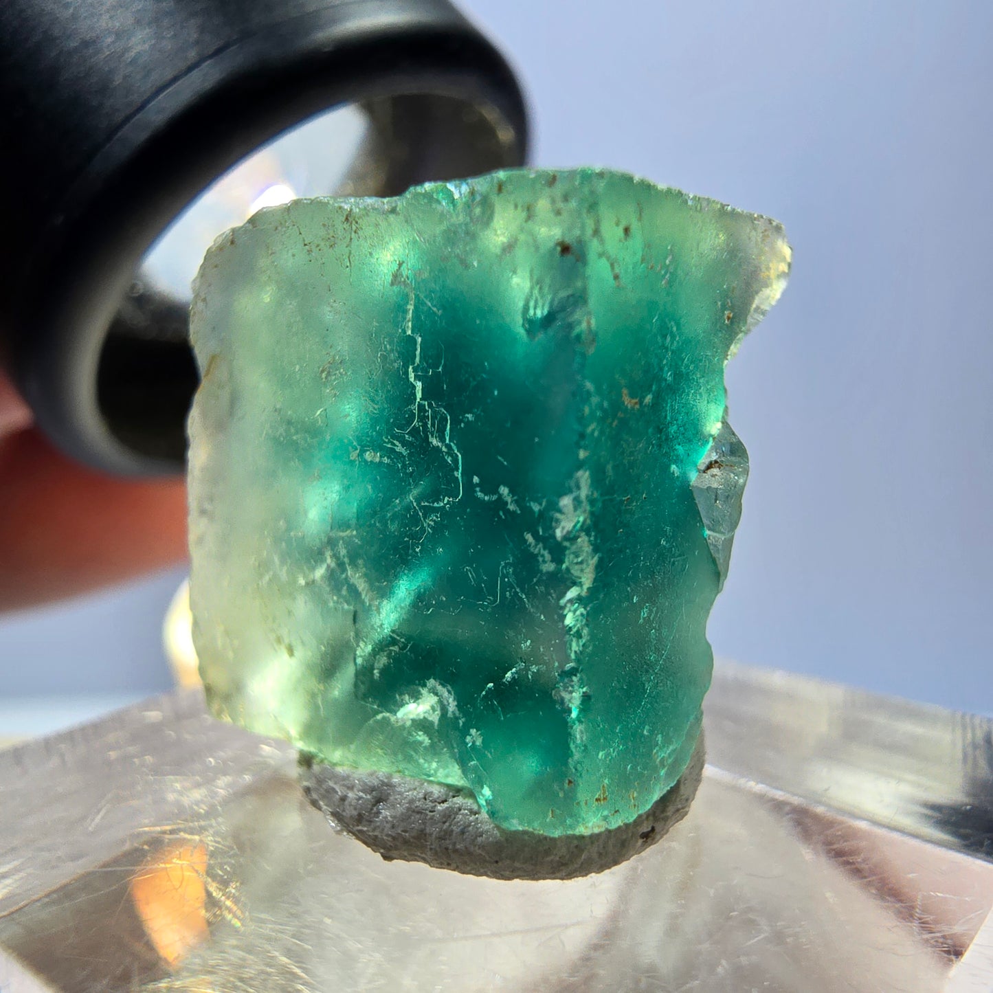 Klarer Phantom Fluorit Würfel parkettiert, grün Okorusu, Namibia 16*16*12mm