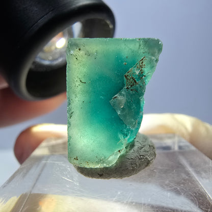 Klarer Phantom Fluorit Würfel parkettiert, grün Okorusu, Namibia 16*16*12mm