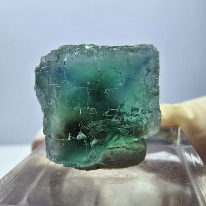 Klarer Phantom Fluorit Würfel parkettiert, grün Okorusu, Namibia 20*18*17mm