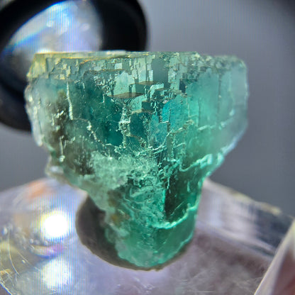 Klarer Phantom Fluorit Würfel parkettiert, grün Okorusu, Namibia 20*18*17mm