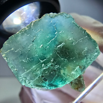 Klarer Phantom Fluorit Würfel parkettiert, grün Okorusu, Namibia 20*18*17mm