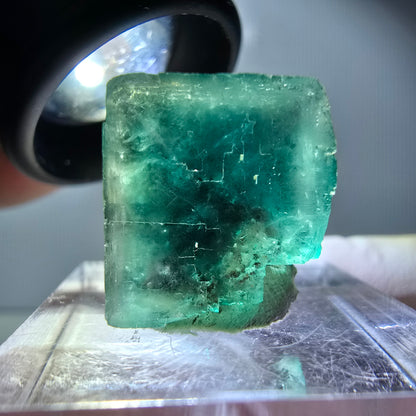 Klarer Phantom Fluorit Würfel parkettiert, grün Okorusu, Namibia 19*16*15mm