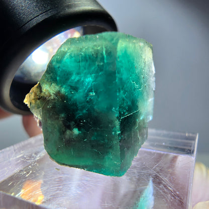 Klarer Phantom Fluorit Würfel parkettiert, grün Okorusu, Namibia 19*16*15mm
