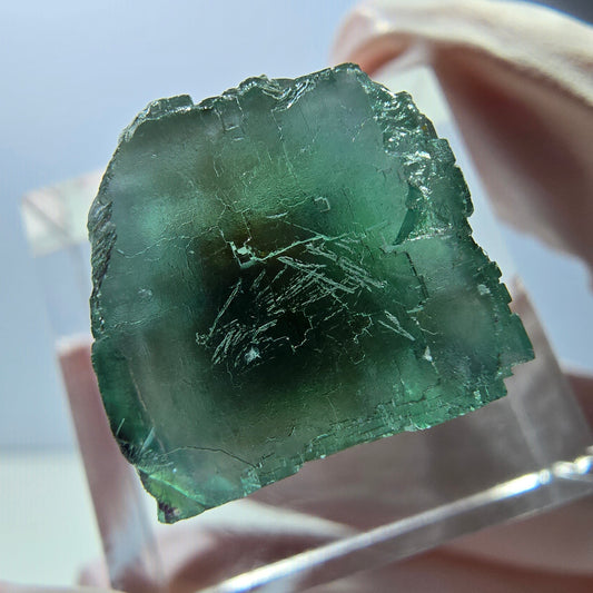 Klarer Phantom Fluorit Würfel parkettiert, grün Okorusu, Namibia 15*15*15mm