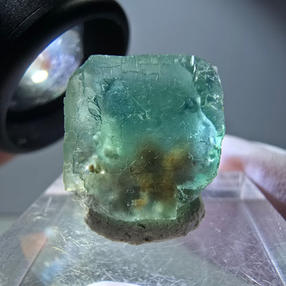 Klarer Phantom Fluorit Würfel parkettiert, grün Okorusu, Namibia 15*15*15mm