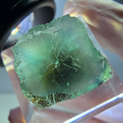 Klarer Phantom Fluorit Würfel parkettiert, grün Okorusu, Namibia 15*15*15mm
