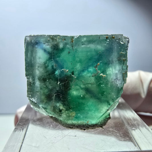 Klarer Phantom Fluorit Würfel parkettiert, grün Okorusu, Namibia 21*19*19mm