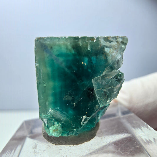 Klarer Phantom Fluorit Würfel parkettiert, grün Okorusu, Namibia 21*16*14mm