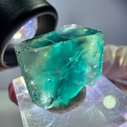 Klarer Phantom Fluorit Würfel parkettiert, grün Okorusu, Namibia 21*16*14mm