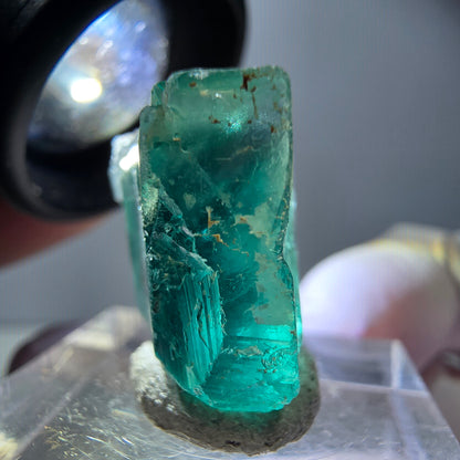 Klarer Phantom Fluorit Würfel parkettiert, grün Okorusu, Namibia 21*16*14mm