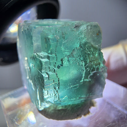 Klarer Phantom Fluorit Würfel parkettiert, grün Okorusu, Namibia 18*18*15mm