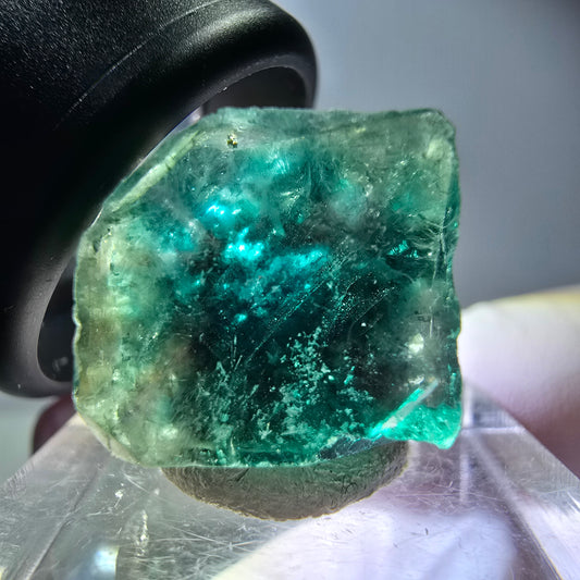Klarer Phantom Fluorit Würfel parkettiert, grün Okorusu, Namibia 17*14*12mm