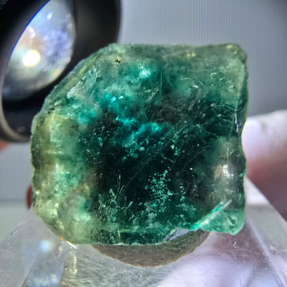 Klarer Phantom Fluorit Würfel parkettiert, grün Okorusu, Namibia 17*14*12mm