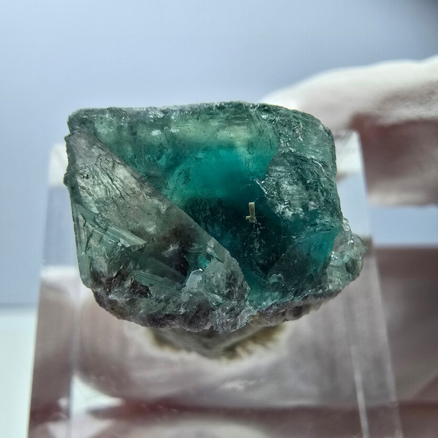 Klarer Phantom Fluorit Würfel parkettiert, grün Okorusu, Namibia 17*14*12mm