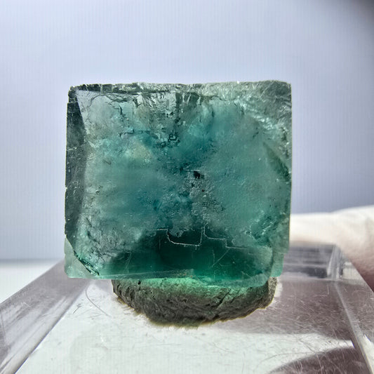 Klarer Phantom Fluorit Würfel parkettiert, grün Okorusu, Namibia 16*14*8mm