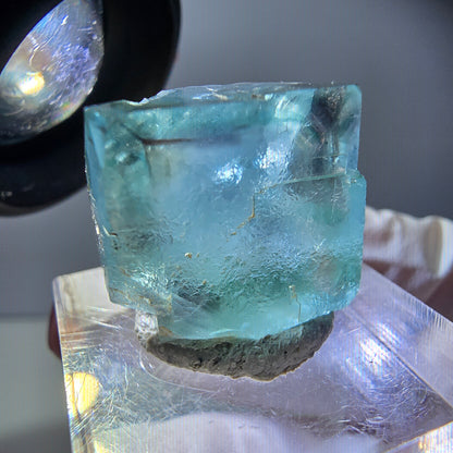 Klarer Phantom Fluorit Würfel parkettiert, grün Okorusu, Namibia 18*17*12mm