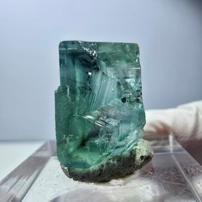 Klarer Phantom Fluorit Würfel parkettiert, grün Okorusu, Namibia 18*17*12mm