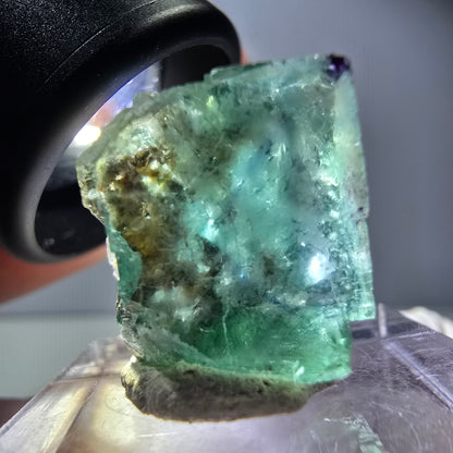 Klarer Phantom Fluorit Würfel parkettiert, grün Okorusu, Namibia 17*16*13mm