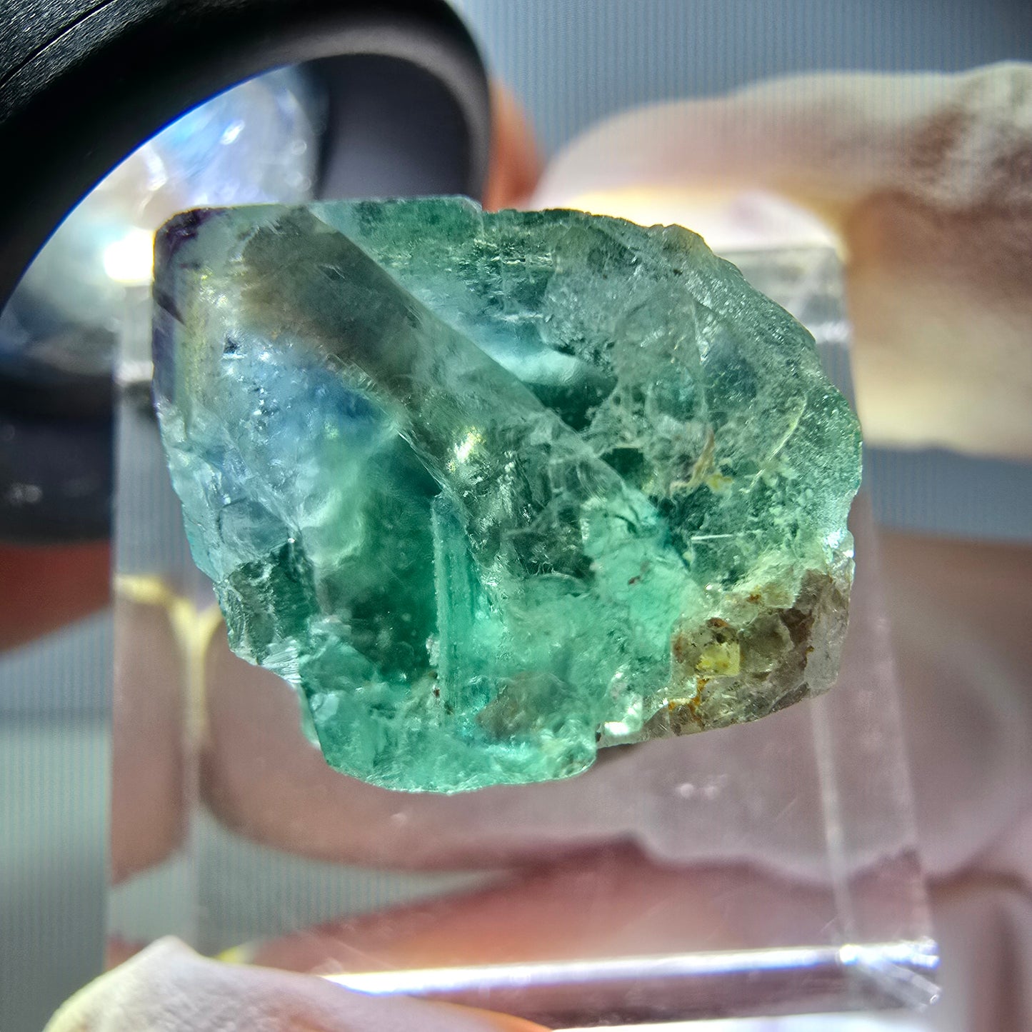 Klarer Phantom Fluorit Würfel parkettiert, grün Okorusu, Namibia 17*16*13mm