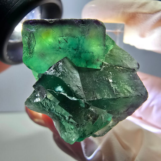 Seltene Phantom Fluorit Würfel Stufe, grün lila Okorusu, Namibia 33*24*21mm