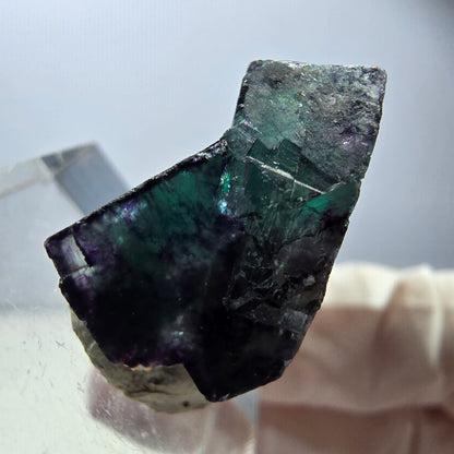 Seltene Phantom Fluorit Würfel Stufe, grün lila Okorusu, Namibia 22*22*14mm