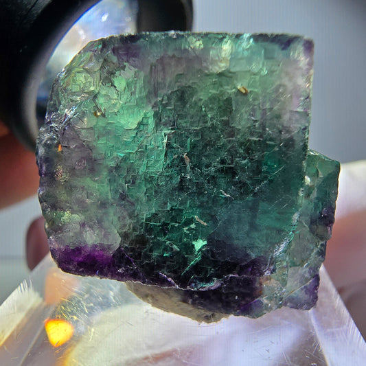 Seltene Phantom Fluorit Würfel Stufe, grün lila Okorusu, Namibia 30*25*21mm