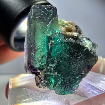 Seltene Phantom Fluorit Würfel Stufe, grün lila Okorusu, Namibia 30*25*21mm