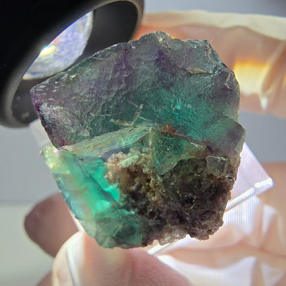 Seltene Phantom Fluorit Würfel Stufe, grün lila Okorusu, Namibia 30*25*21mm