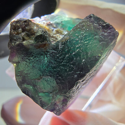 Seltene Phantom Fluorit Würfel Stufe, grün lila Okorusu, Namibia 30*25*21mm