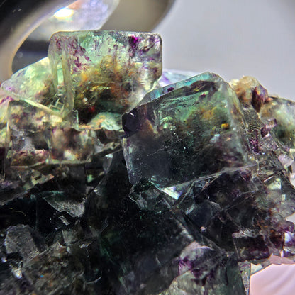 Rare Phantom Fluorite Cube Specimen, green purple Okorusu, Namibia 37*33*16mm 