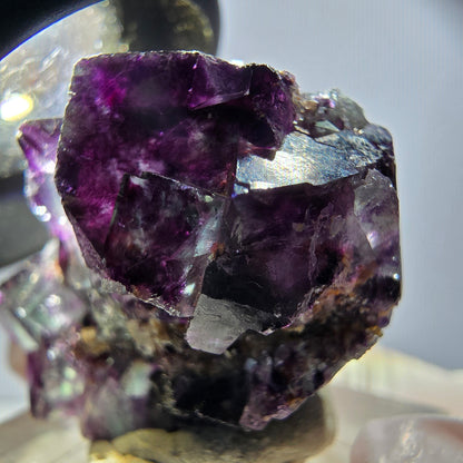 Rare spécimen de cube de fluorite fantôme, vert-violet, Okorusu, Namibie, 33 x 29 x 20 mm 
