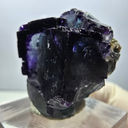 Rare spécimen de cube de fluorite fantôme, vert-violet, Okorusu, Namibie, 30 x 27 x 22 mm 
