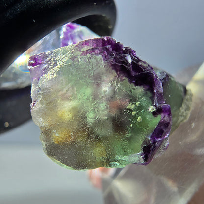 Rare spécimen de cube de fluorite fantôme, vert-violet, Okorusu, Namibie, 28 x 21 x 15 mm 