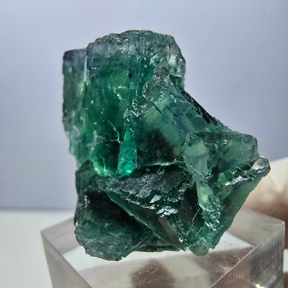 Rare spécimen de cube de fluorite fantôme, vert-violet, Okorusu, Namibie, 36 x 29 x 21 mm 