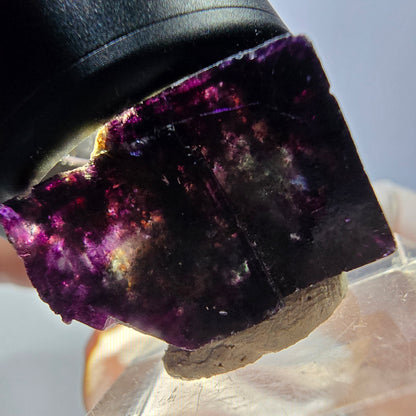 Rare spécimen de cube de fluorite fantôme, vert-violet, Okorusu, Namibie, 28 x 18 x 17 mm 