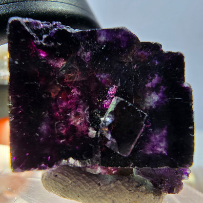 Rare spécimen de cube de fluorite fantôme, vert-violet, Okorusu, Namibie, 28 x 18 x 17 mm 