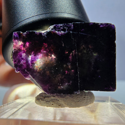 Rare spécimen de cube de fluorite fantôme, vert-violet, Okorusu, Namibie, 28 x 18 x 17 mm 