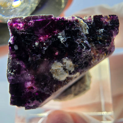 Rare spécimen de cube de fluorite fantôme, vert-violet, Okorusu, Namibie, 28 x 18 x 17 mm 