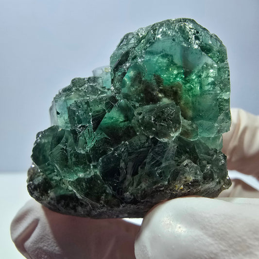Spécimen de cube de fluorite fantôme, vert parqueté Okorusu, Namibie 42*37*33mm 